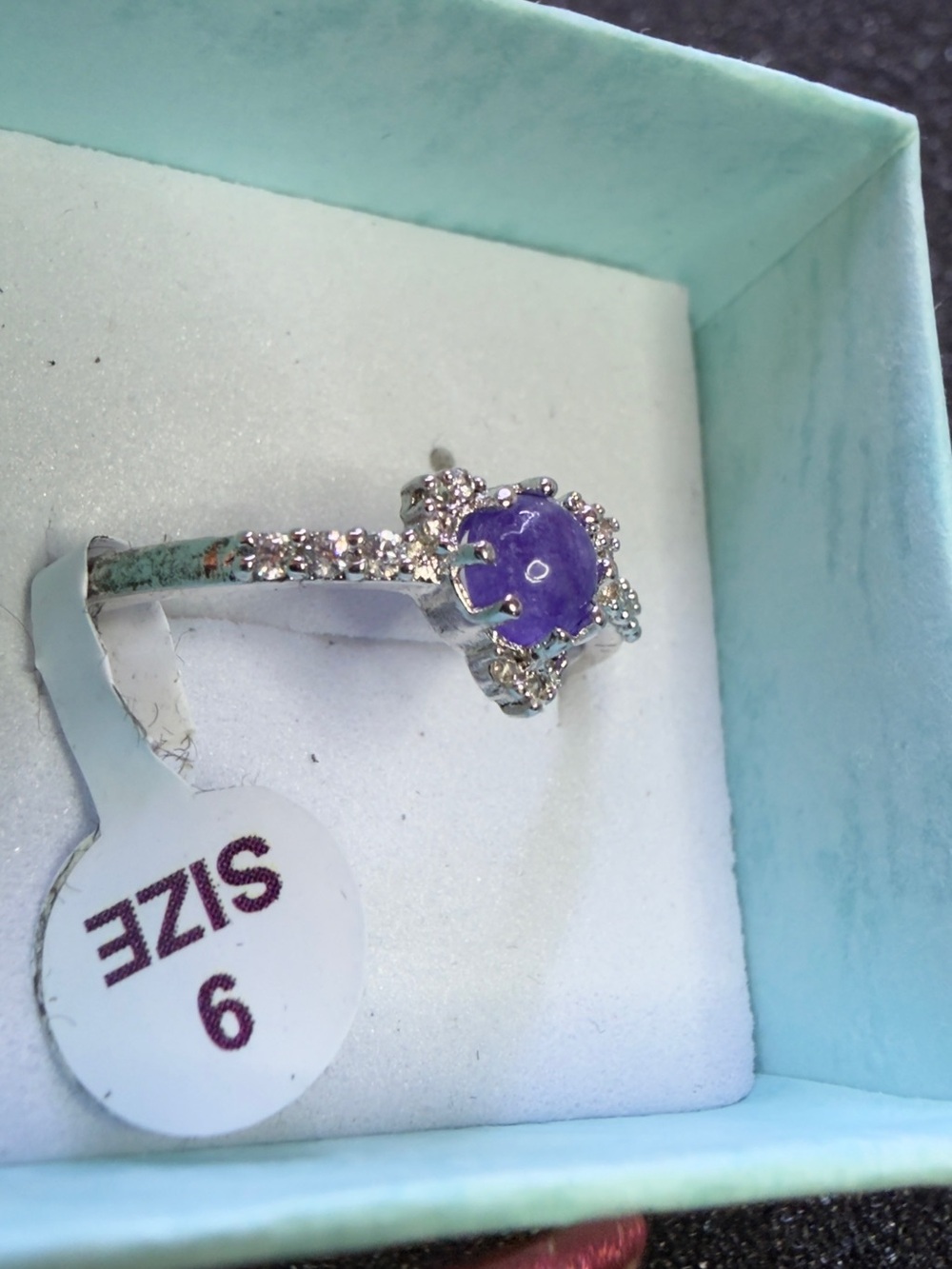 Amethyst Quartz Rodium Plated Ring 💎 - Picture 3 of 4